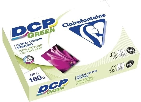 Clairefontaine Papier z recyklingu do druku kolorowego DCP Green A4 160 g opakowanie po 250 ark