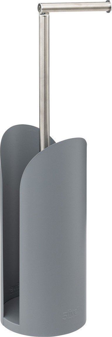 5five Stojak na papier toaletowy szary metalowy 2w1 loft