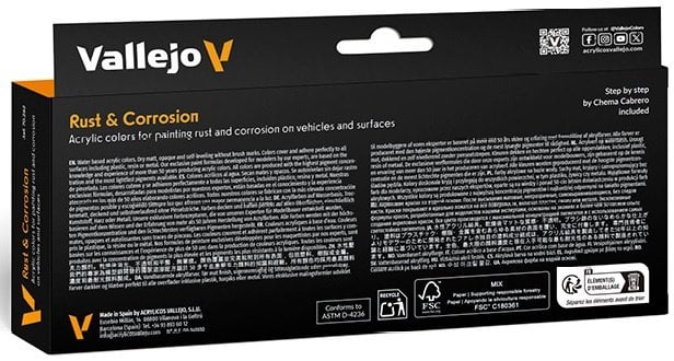 Vallejo 70.262 - Model Color - Effects - Rust & Corrossion (8 x 18 ml)