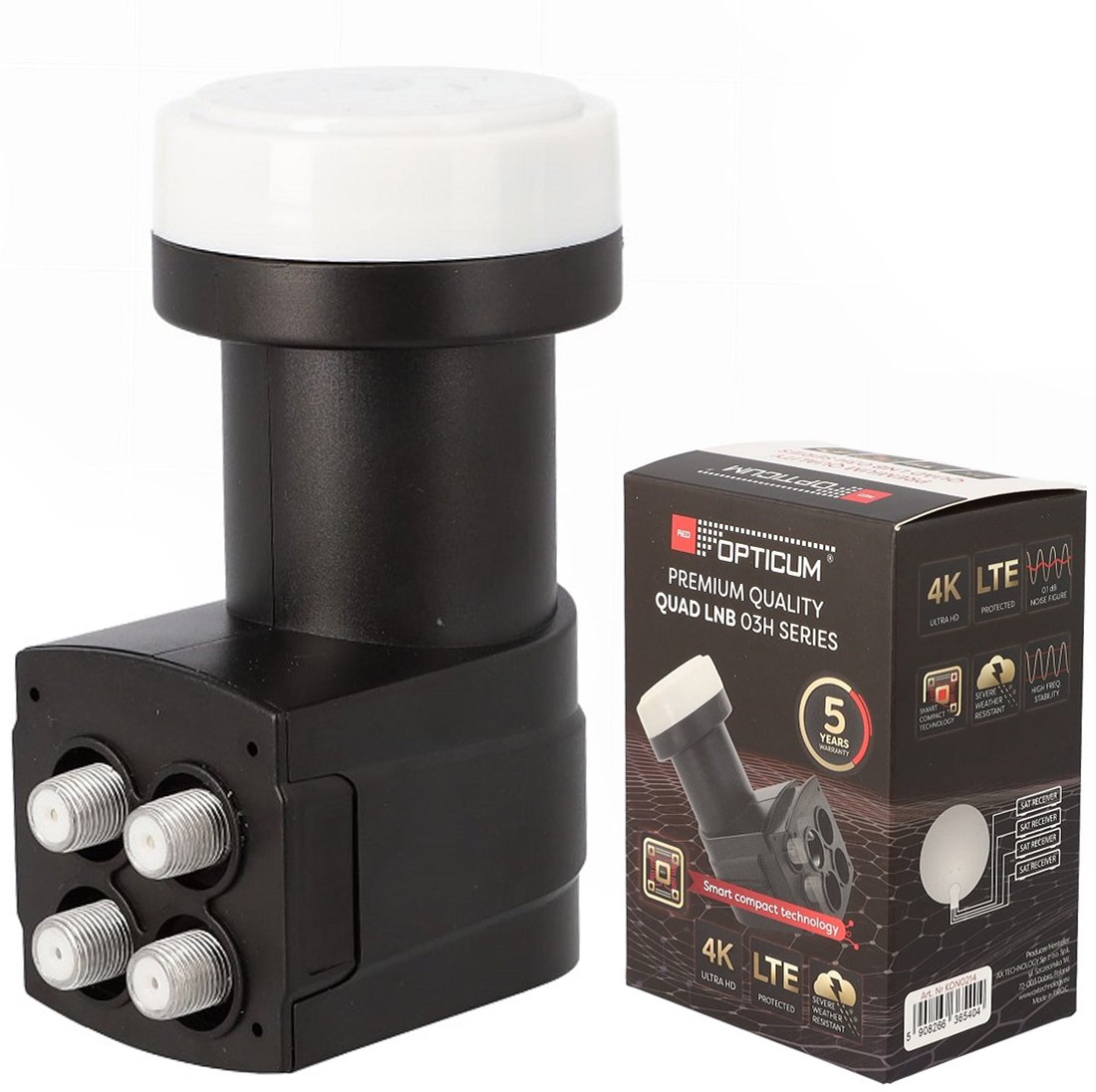 Konwerter Satelitarny QUAD Opticum RED LNB 03H Premium [0214]