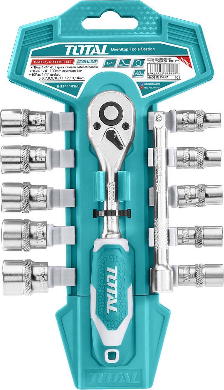 Zestaw narzędzi Total 1/4" 12 el.