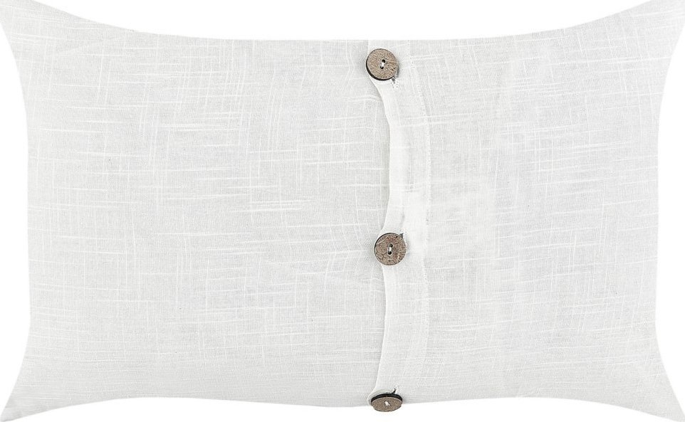 Beliani 2 lniane poduszki dekoracyjne 30 x 50 cm białe BANORI