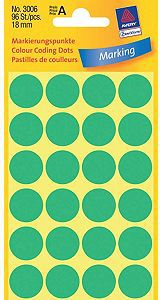 Avery Zweckform ETYK.ZF 3006 18 MM KÓŁKA ZIELONE ETYKIETA - 3006