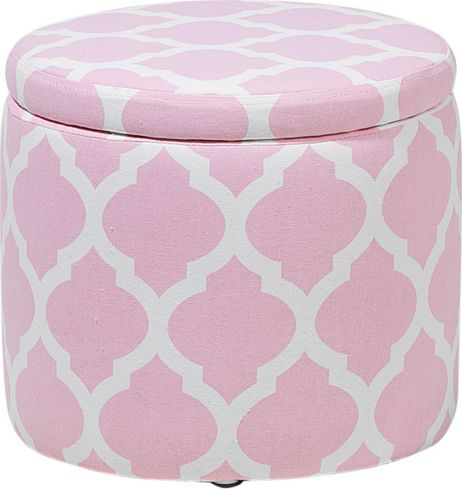 Beliani Puf ze schowkiem 35 cm różowo-biały TUNICA