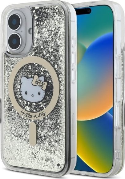 HelloKitty Hello Kitty HKHMP16SLGDIK iPhone 16 6.1" czarny złoty/black gold hardcase Liquid Glitter Fever MagSafe