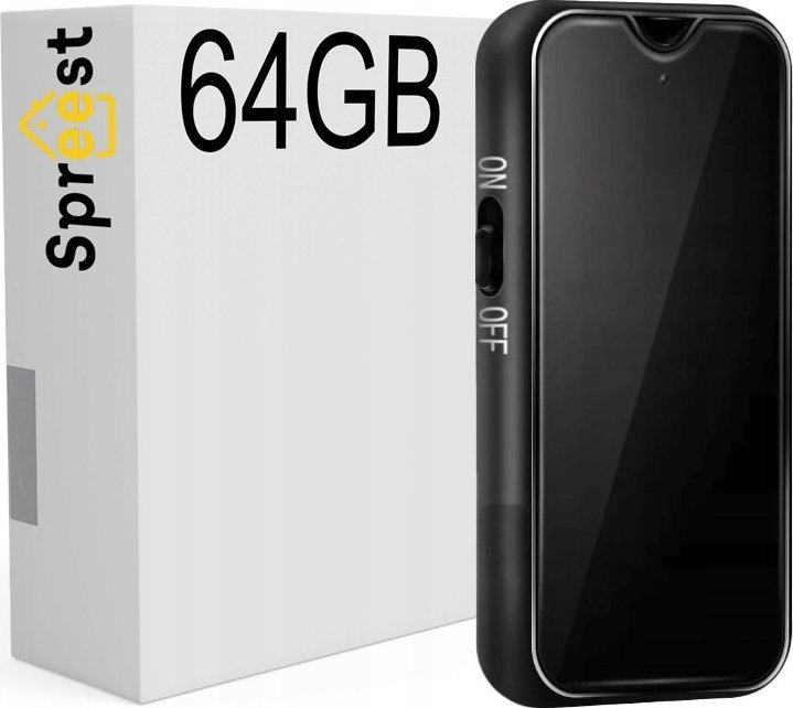 Dyktafon Spreest Dyktafon 64GB PODSŁUCH 500H SZPIEGOWSKI DETEKCJA