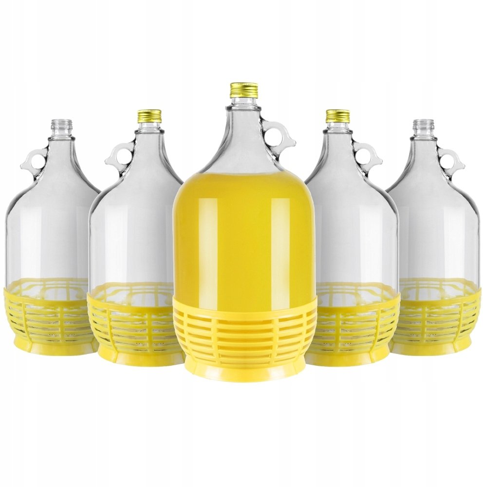 6X GĄSIOR do wina DAMA 5L W KOSZYKU Z ZAKRĘTKĄ baniak balon na wino NALEWKI