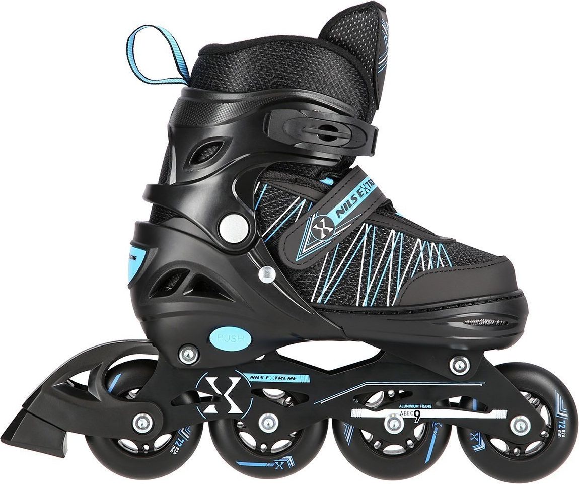 Rolki Nils Extreme NH11912-A z wymienną płozą regulowane czarne r. 31-34