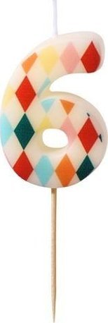 Świeczka urodzinowa 6 romby 5,5cm