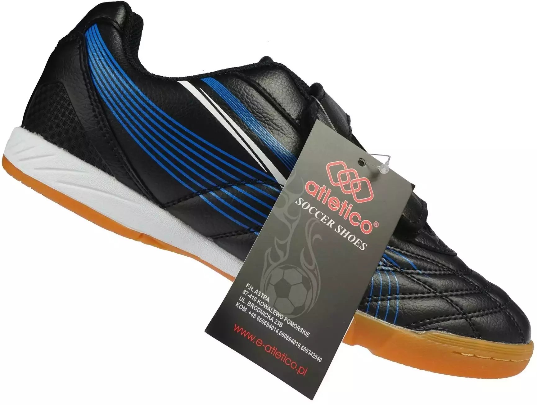 Atletico Halówki dziecięce czarne niebieskie obuwie halowe C7336-2412-VBLBU 35