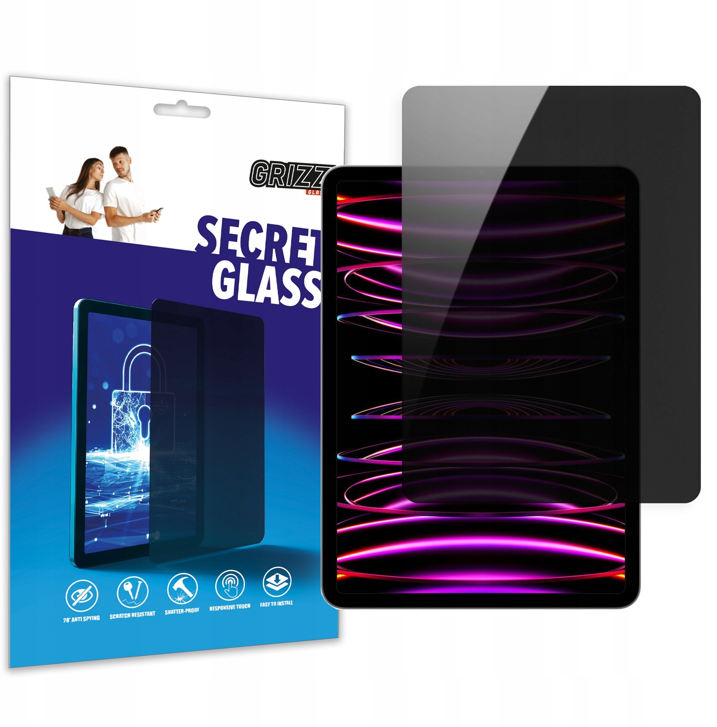 Matowe szkło prywatyzujące GrizzGlass SecretGlass do Apple iPad Pro 12,9 (4. generacji)