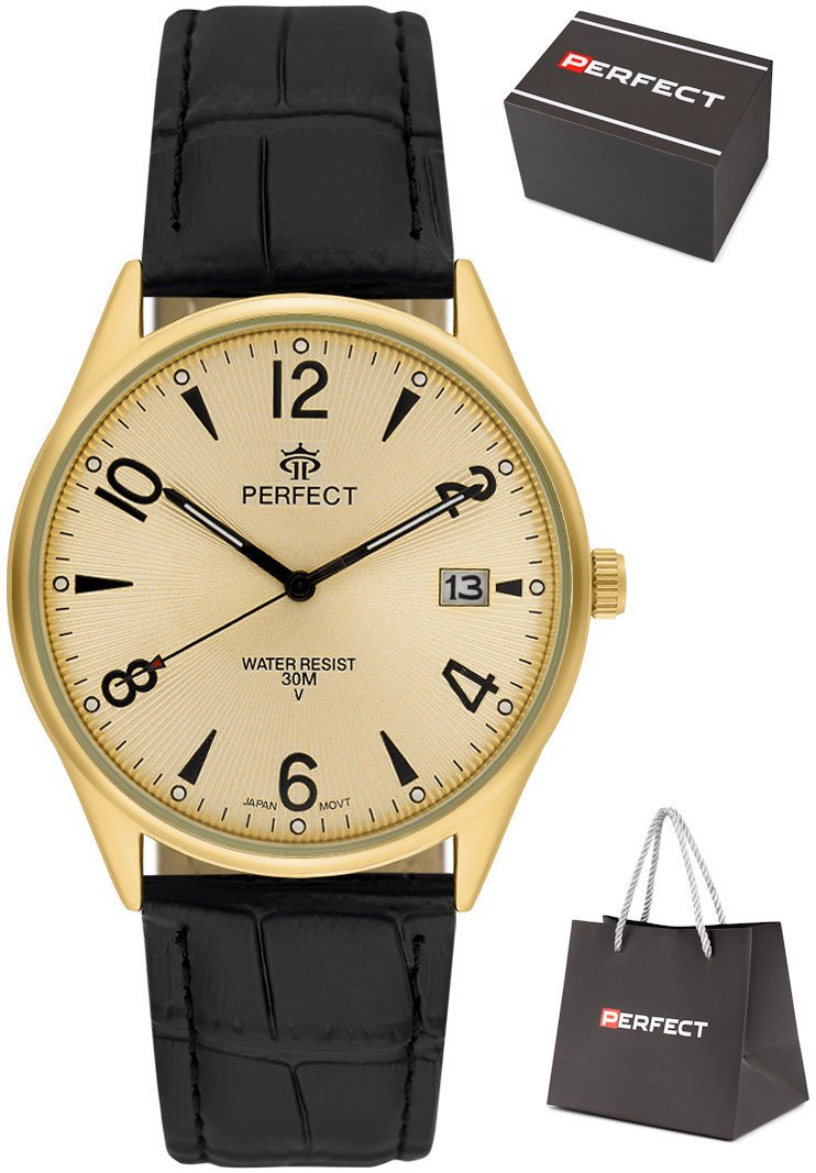 Zegarek Perfect C141T-08 męski klasyczny czytelny z datownikiem .