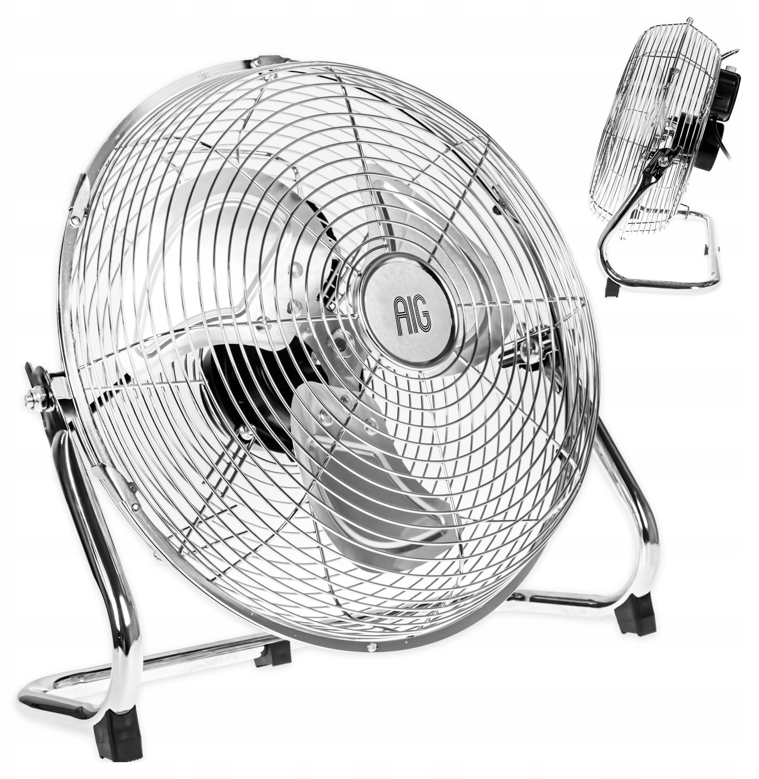 Wentylator Podłogowy Mocny Wiatrak Cyrkulator Przemysłowy Stal Chromowana