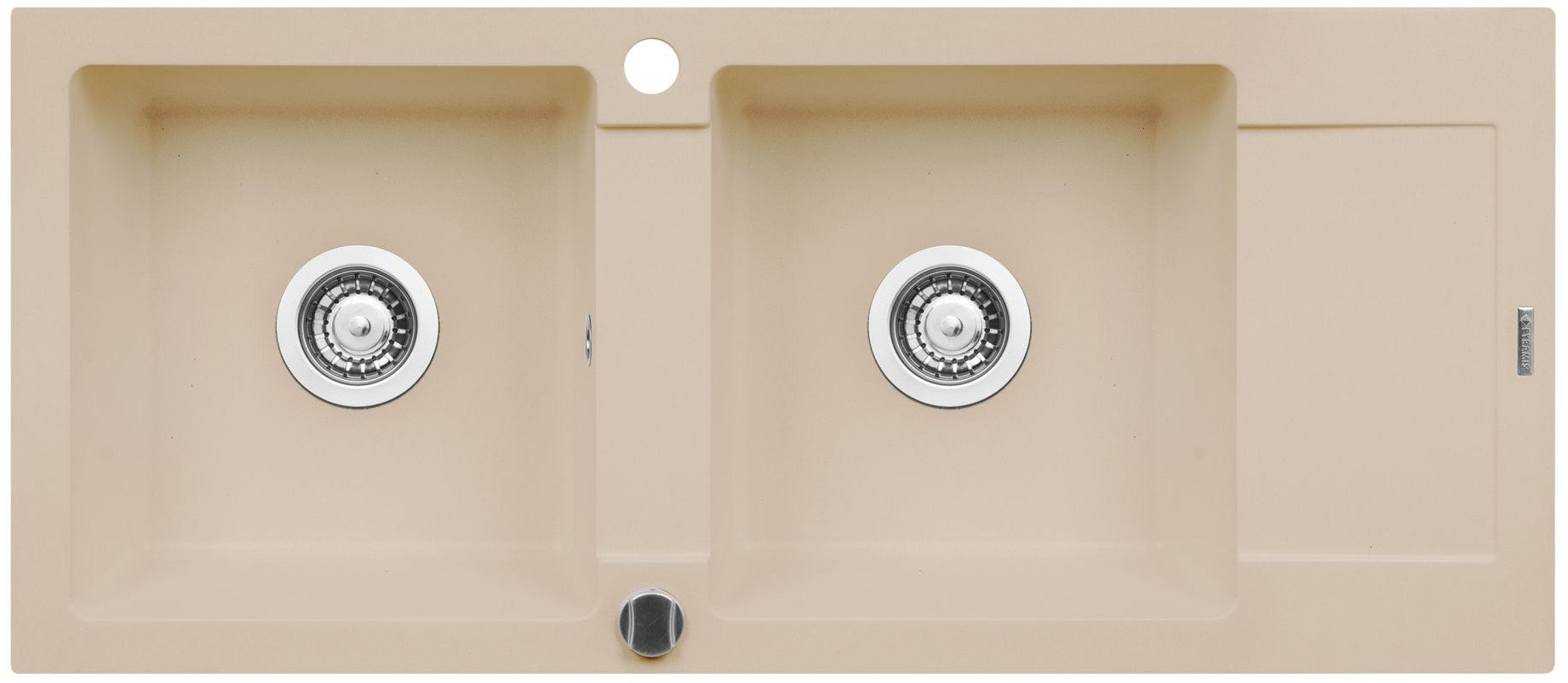 Pyramis Zlew. MIDO (116x50) 2B 1D beż - piaskowy + bateria Bello