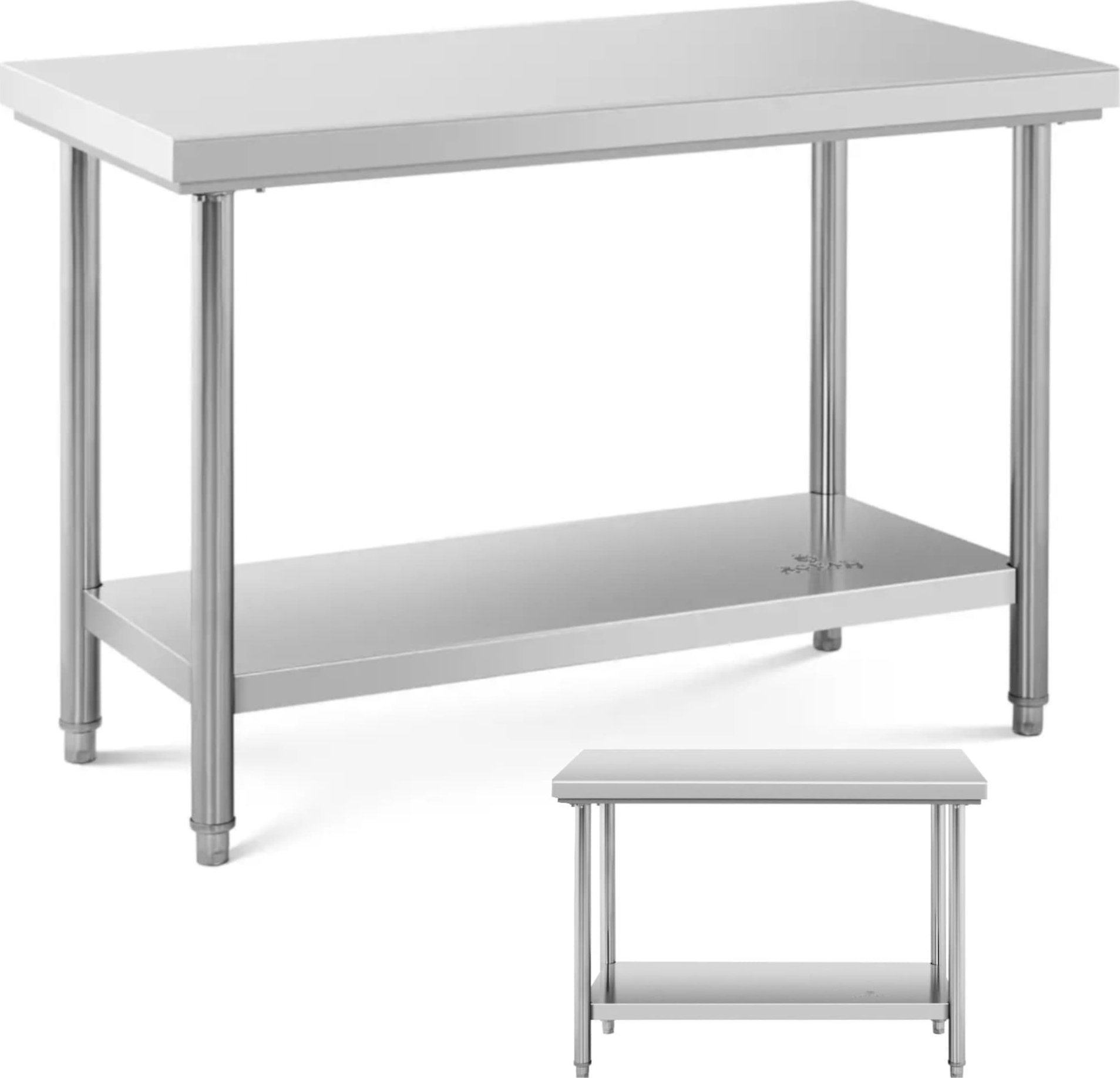 Royal Catering Stół blat roboczy centralny stalowy z półką 120 x 60 cm