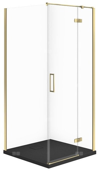 SET C556 KABINA CITY PRAWA ZŁOTA 90X90X195+TAKO SLIM CZARNY MAT WIR