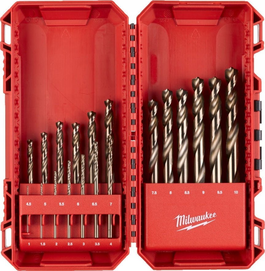 Wiertło Milwaukee MILWAUKEE WIERTŁA KOBALTOWE DO METALU HSS-G CO KOMPLET 19 sztuk 1-10mm
