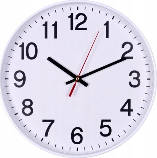 Donau Zegar ścienny DONAU, plastikowy, 34cm, biały