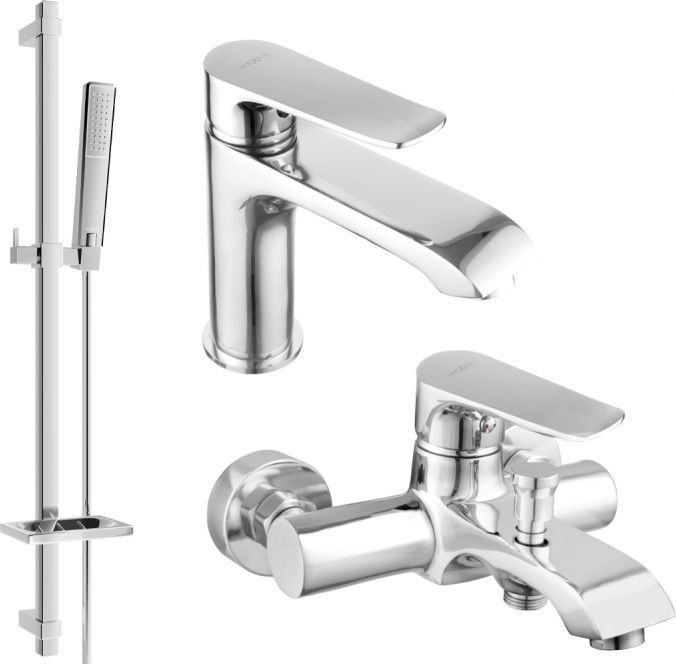 Mexen Mexen Pecos DQ72 zestaw wannowy, chrom - 72703DQ72-00