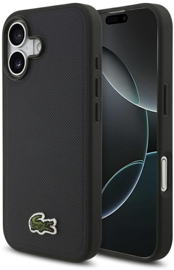 Etui Lacoste Iconic Petit Pique Woven Logo MagSafe do iPhone 17 granatowy