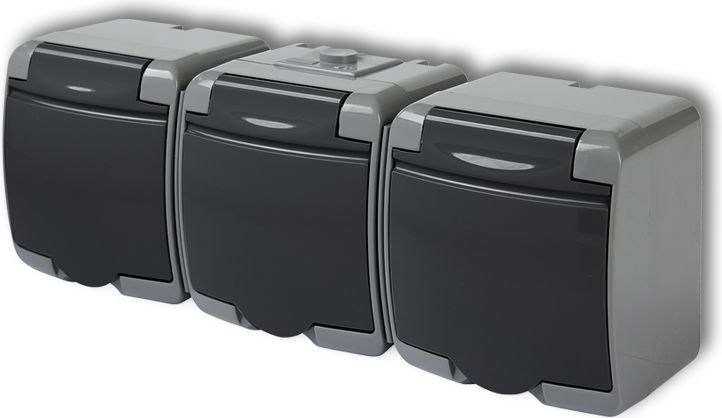 Karlik Gniazdo potrójne Junior z/u popielaty grafitowy (30GHE-3)