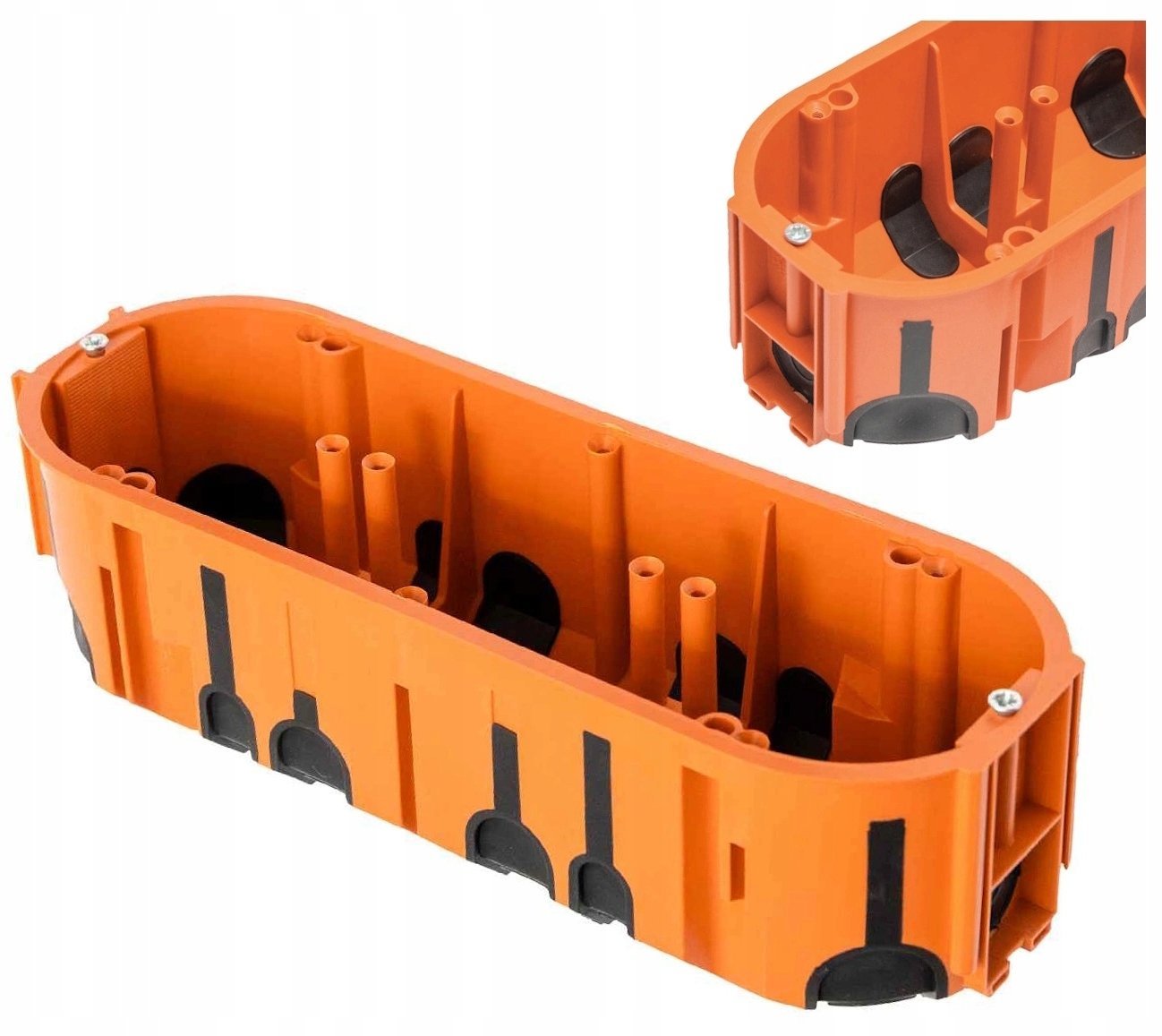 Pawbol Puszka podtynkowa ProDuo potrójna, głęboka 60mm, fi68, łączeniowa, z wkrętami, pomarańczowa, IP30 /A.0093/