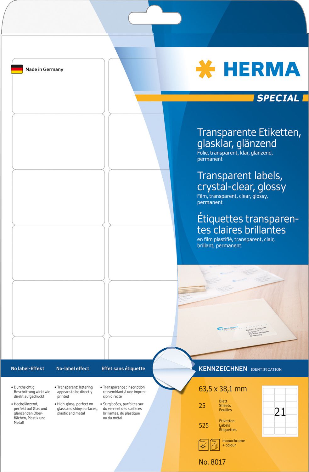 Herma Etykiety samoprzylepne 525 sztuk (8017)