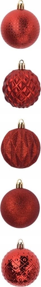 Christmas decoration BOMBKA DEKORACYJNA PLASTIKOWA 6CM SET 35 SZT CZERWONA