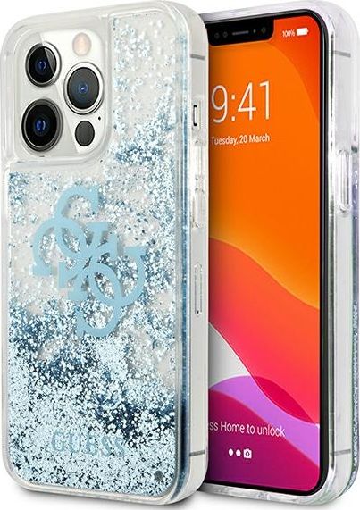 Guess Etui Guess GUHCP13LLG4GBL Apple iPhone 13 Pro niebieski/blue hardcase 4G Big Liquid Glitter
