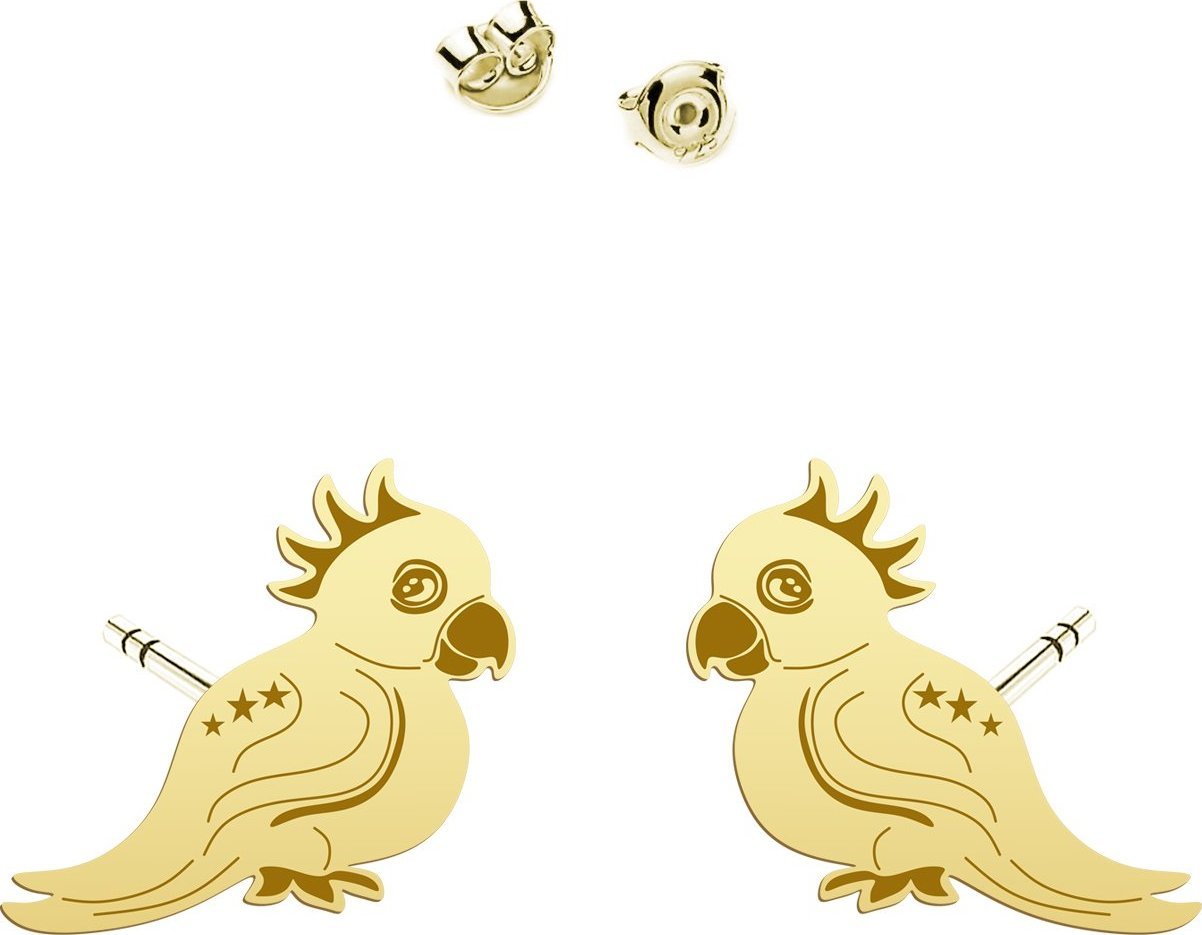 Radziszewska Jewellery Kolczyki Pozłacane z Papużką