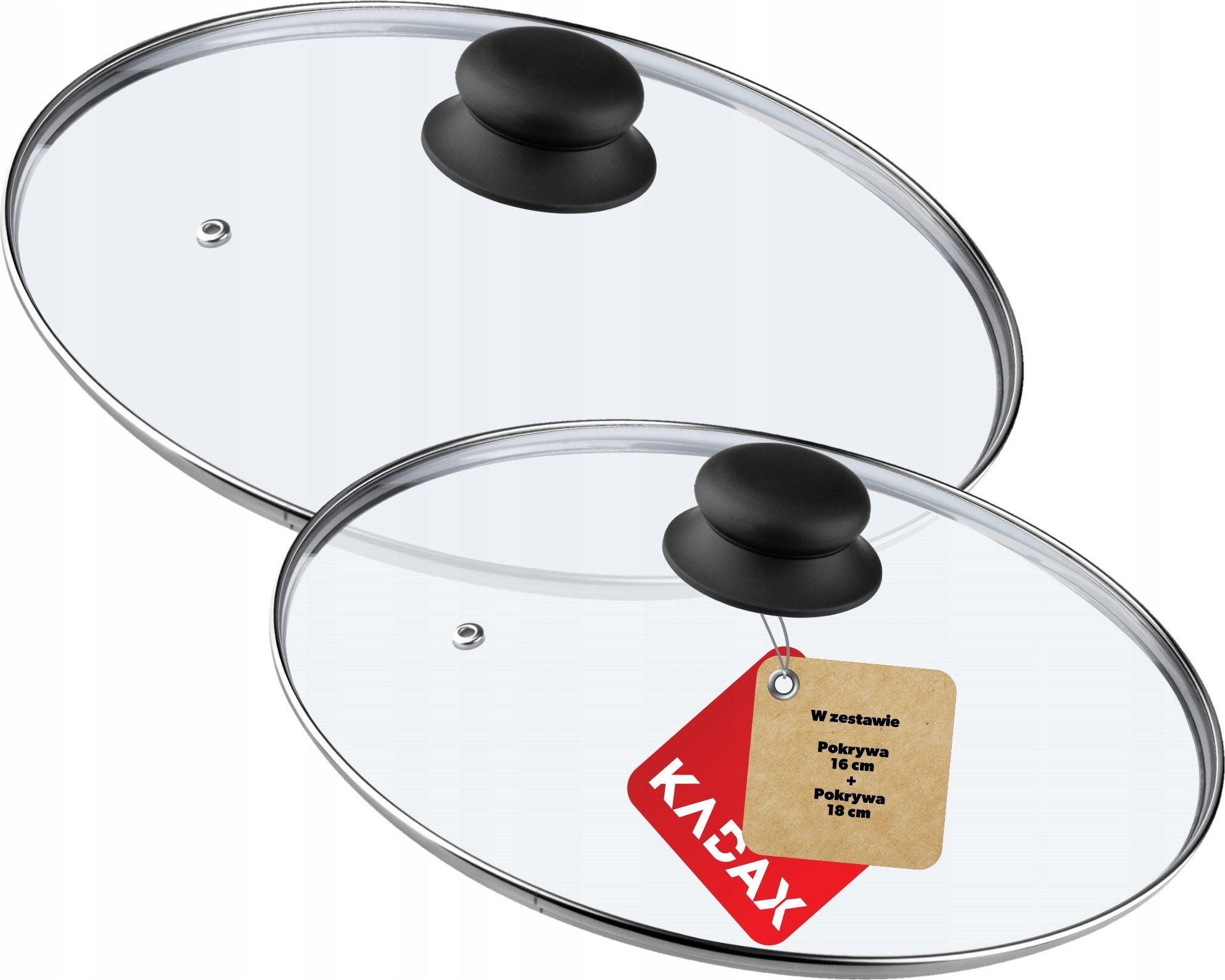 Kadax Pokrywka Szklana Patelnia Garnek Pokrywa 28+ 30cm
