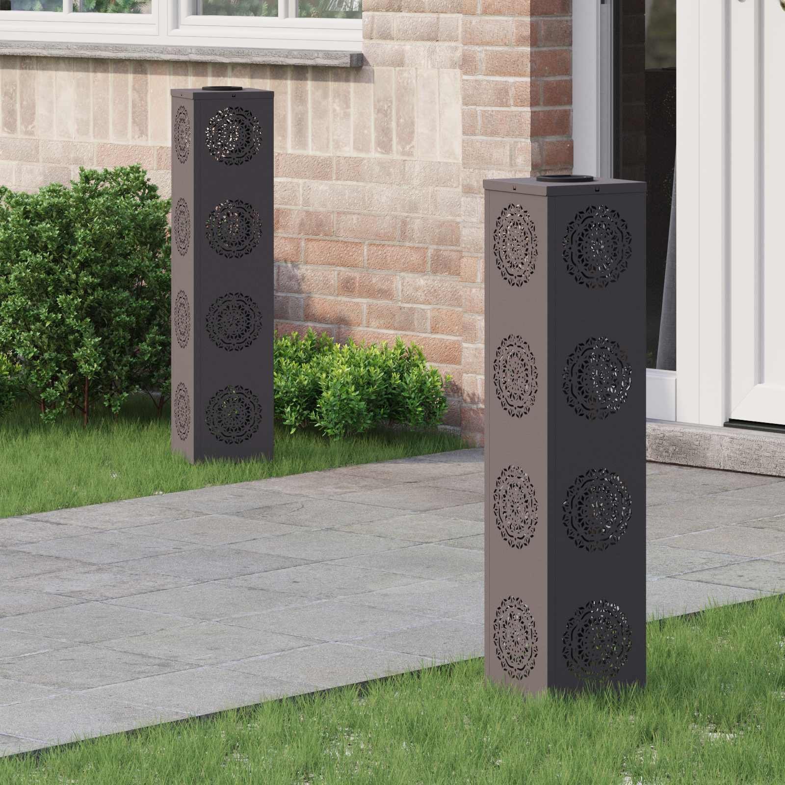 vidaXL Słoneczna LED lampa na ścieżkę 2 pcs Czarny