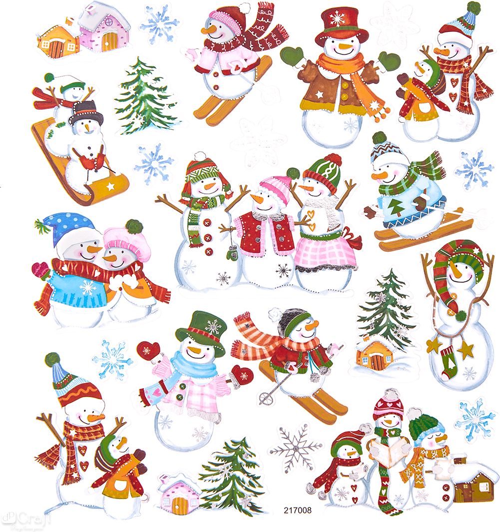 DP Craft Naklejki - Wesołe bałwanki, 24szt. (DALP4630)