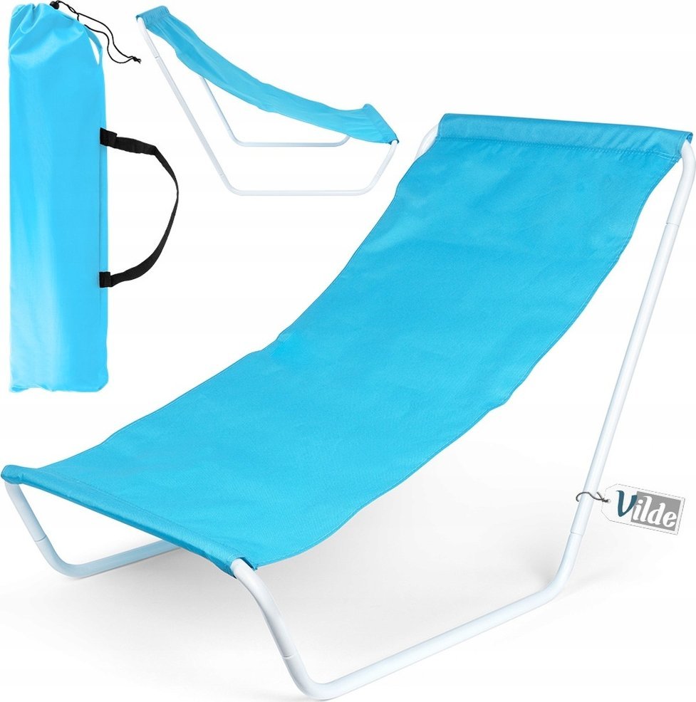 Vilde Leżak Plażowy Składany Metalowy z Torbą Transportową VILDE 86 x 51,5 cm