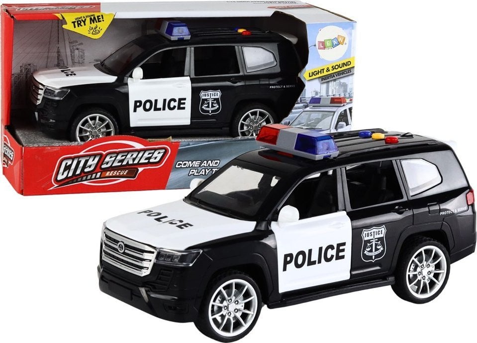 LeanToys Radiowóz Policyjny Auto Policja Dźwięk Światła Otwierane Drzwi 1:14 LEAN Toys