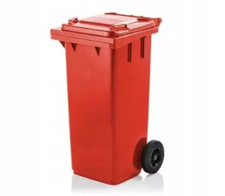 Pojemnik do segregacji odpadów na kółkach WEBER - pojemność 120 l (Kolor: czerwony)