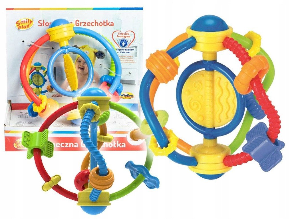 SMILY PLAY Grzechotka gryzak koraliki 3m+ kolory