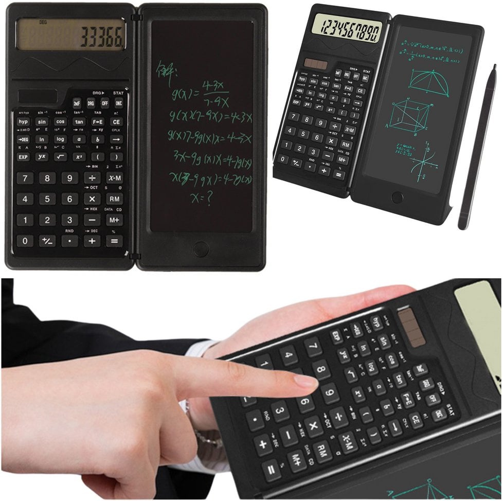 Kalkulator Naukowy Notatnik LED Rysik Na Baterie Słoneczne