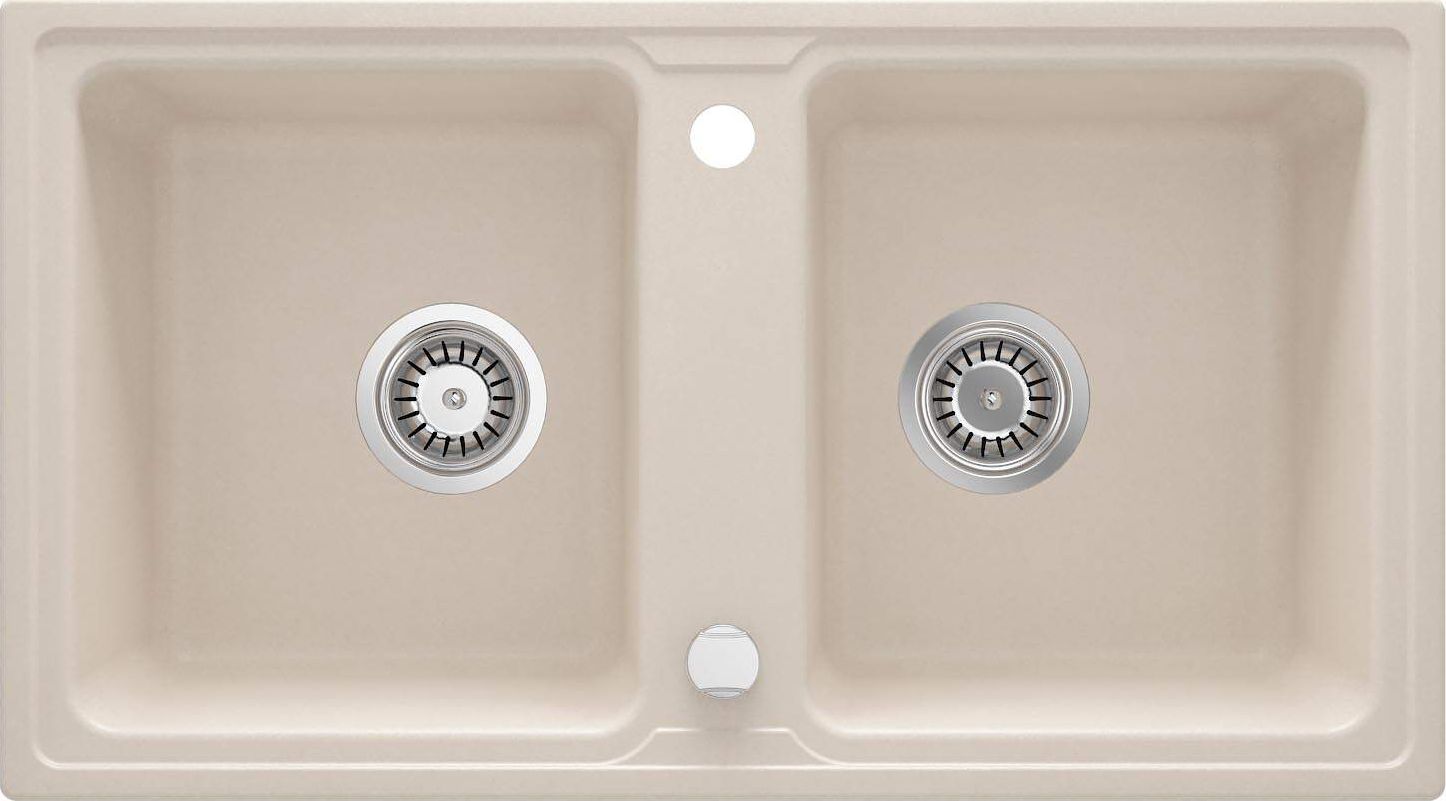 Zlewozmywak Deante Zorba Zlewozmywak 2-komorowy bez ociekacza - beż
