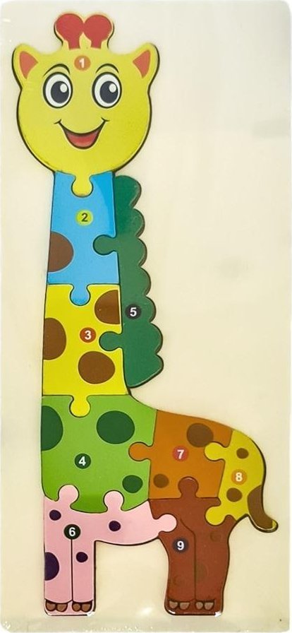 MCD Puzzle drewniane kids z cyframi Żyrafa