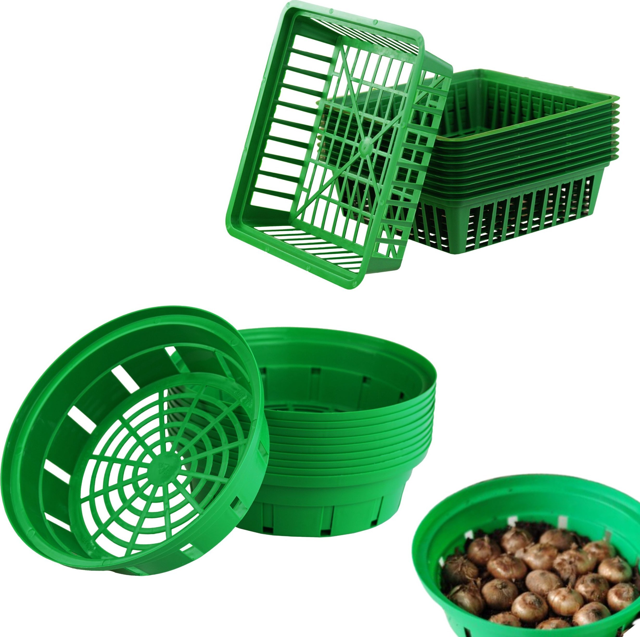 Prosperplast Koszyk na cebulki kwadratowy + okrągły Komplet 20szt