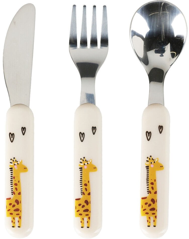 Zestaw sztućców dla dziecka z plastikową rączką, 3 elementy