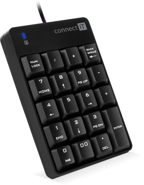 Klawiatura Connect IT CONNECT IT NumCALC przewodowa klawiatura numeryczna CZARNY