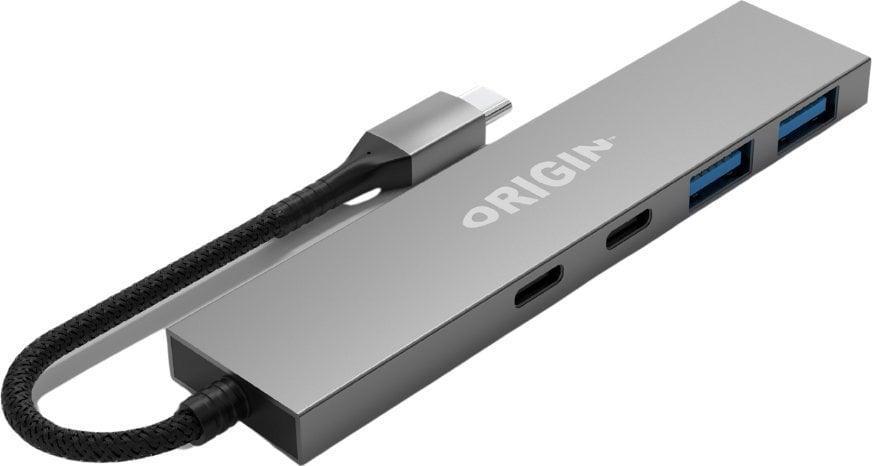 Origin Storage Origin 4 Ports - 2 USB3.2 & 2 Type C Gen1 Hub Przewodowa USB 3.2 Gen 1 (3.1 Gen 1) Type-A + Type-C Szary