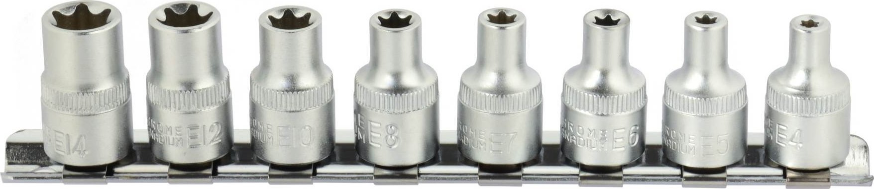 Geko 8el.zestaw nasadek torx E4-14mm 3/8"CRV(5/20)