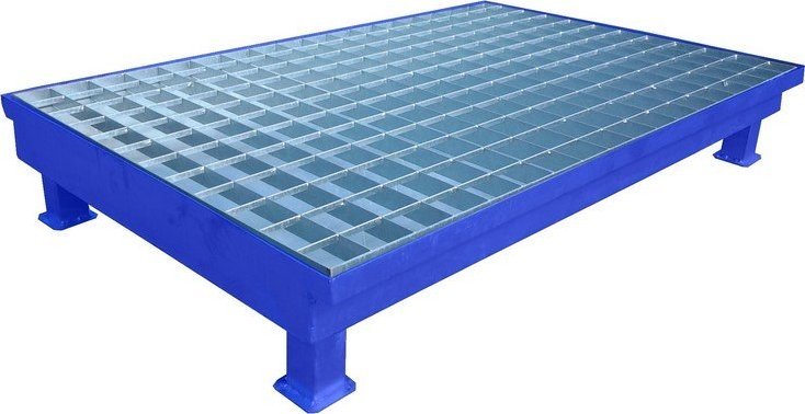 WiZ Stalowa wanna ociekowa z kratownicą o pojemności 100 l, wym. 1200 x 800 x 200 mm