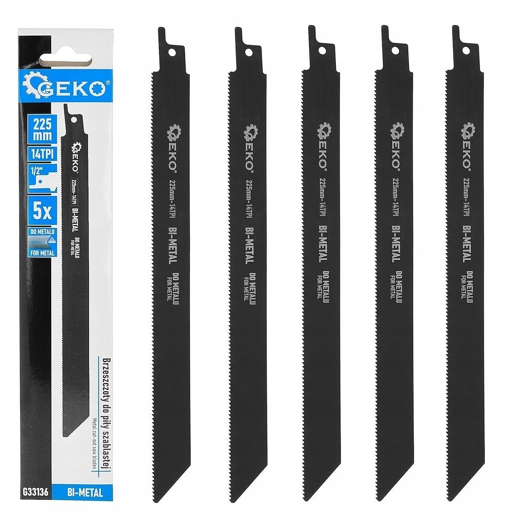 Brzeszczoty bi-metal do piły szablastej do metalu 225mm 14TPI 5el. (80)