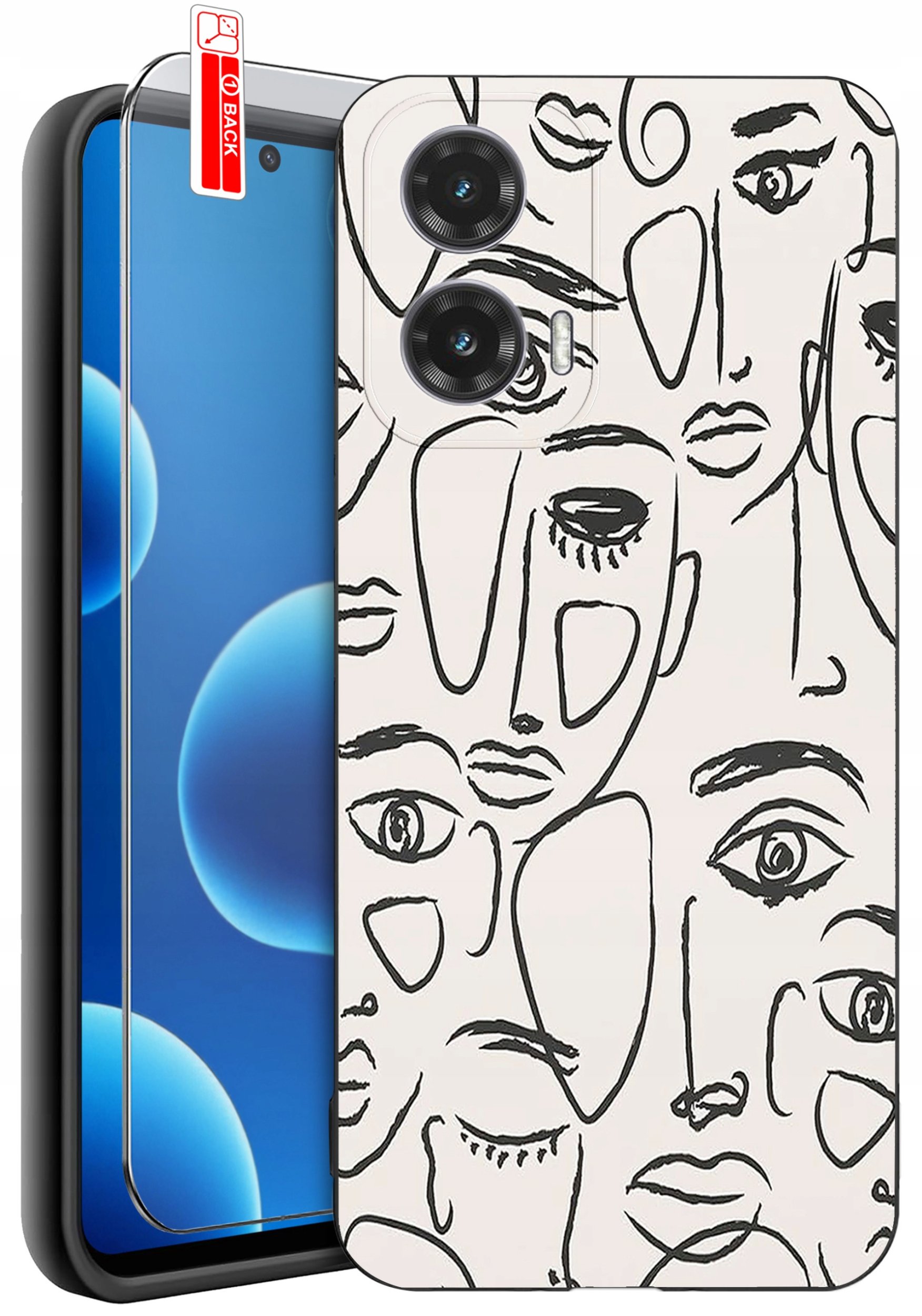 ETUI do Motorola Moto G45 5G | WZORY | SILIKONOWE MATT CASE + SZKŁO 9H