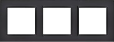 Kontakt-Simon Ramka 3-krotna - uniwersalna poziom i pion, czarny mat, SIMON10