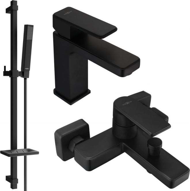 Mexen Mexen Mino DQ77 zestaw wannowy, czarny - 72403DQ77-70